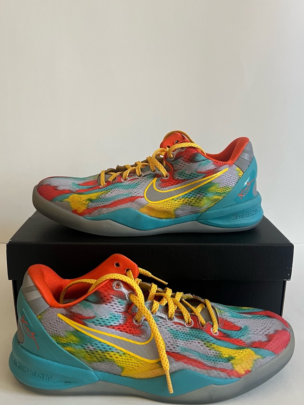 Nike Kids Multicolor Low-Top Sneakers - Teal/Yellow/Red